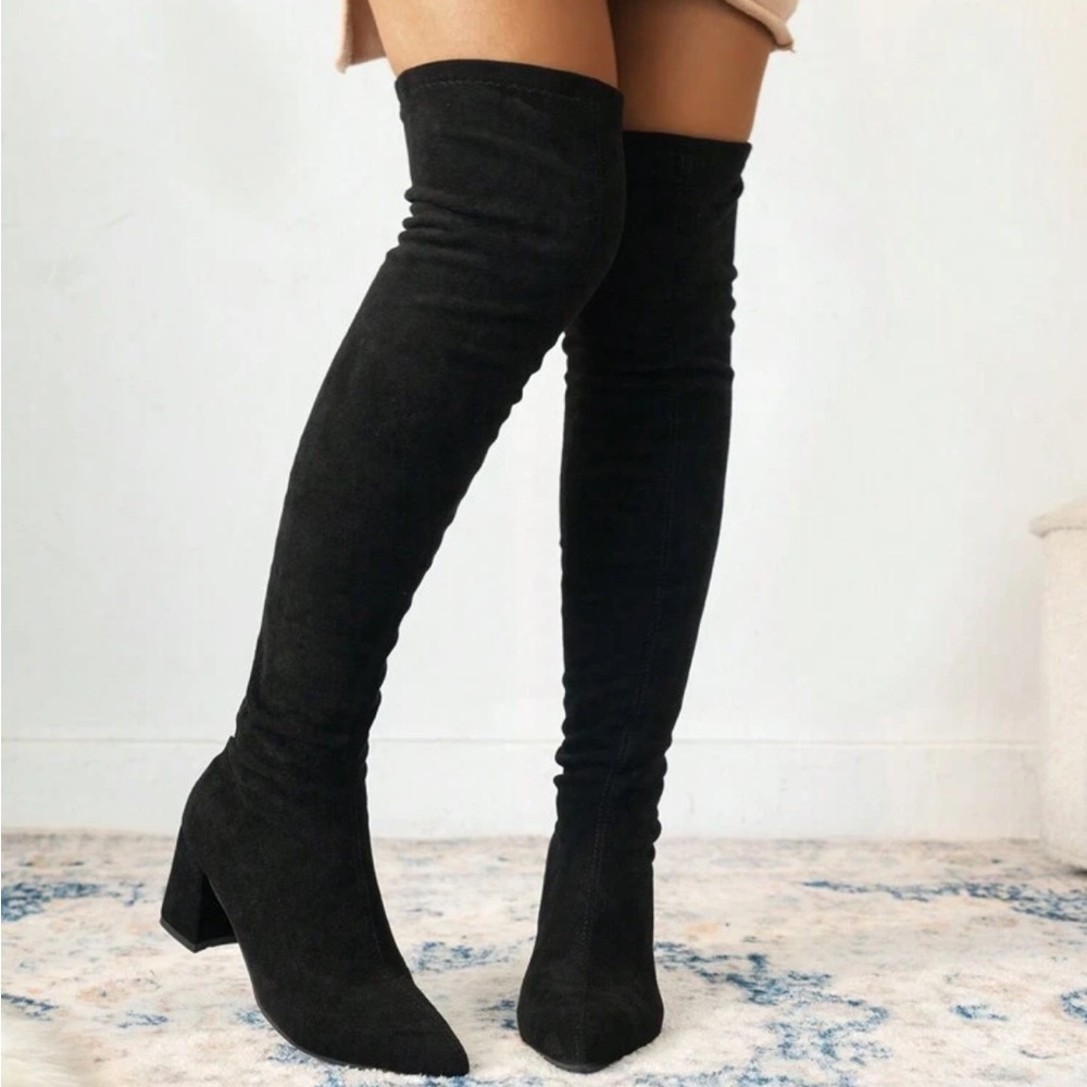 Elegant Black Over the Knee Boots - worn once